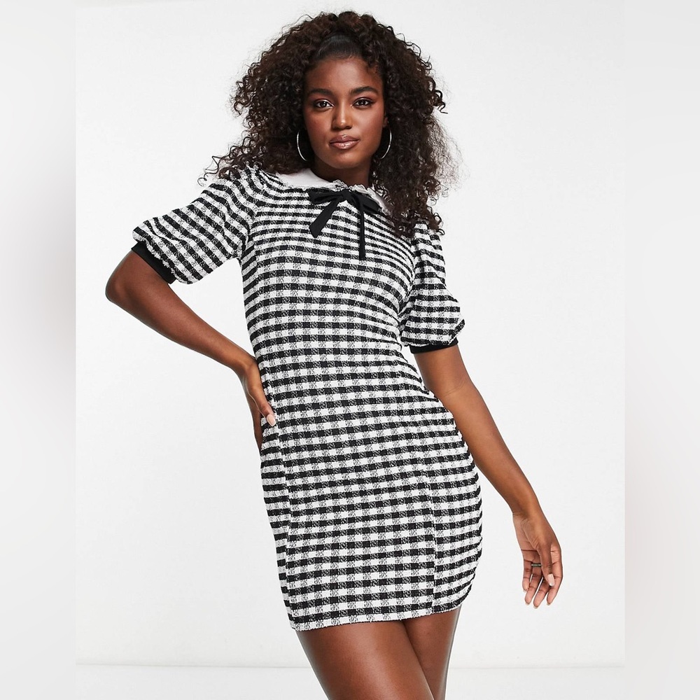 Miss Selfridge checker print mini dress